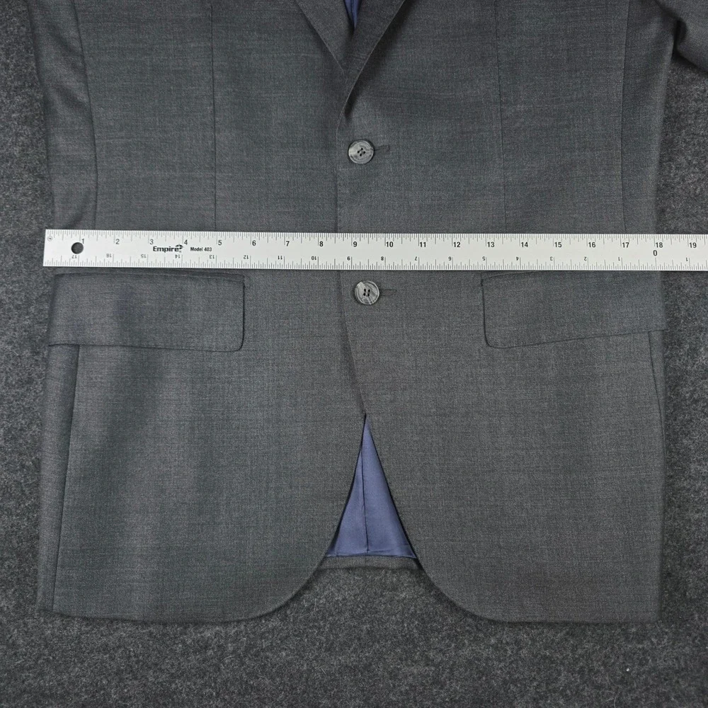 Suitsupply Mens Gray Wool Blazer Jacket Vitale Barberis Canonico Super 110 Sz 41